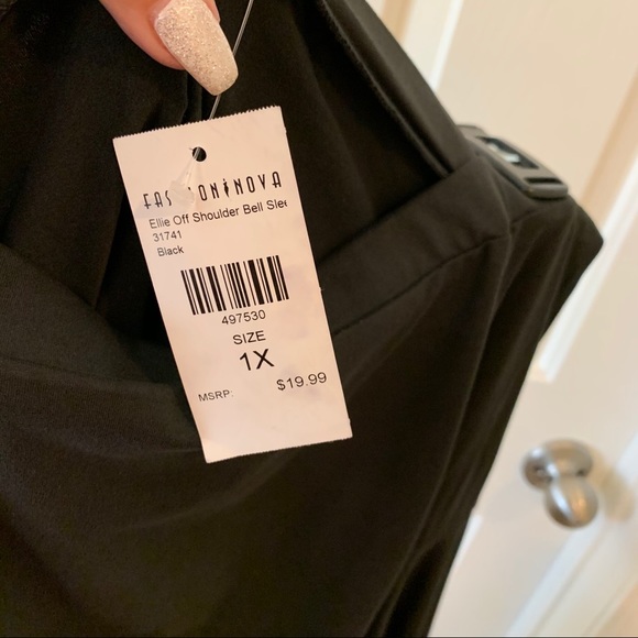 ❤️LAST 3X NEW Fashion Nova Ellie Black Off Shoulder Bodysuit - Picture 10 of 11